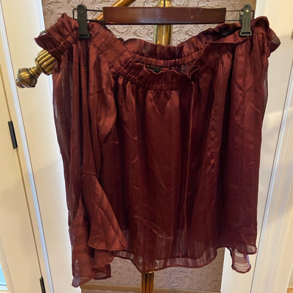 Forever 21 Plus Off the Shoulder Red Ruffle Top